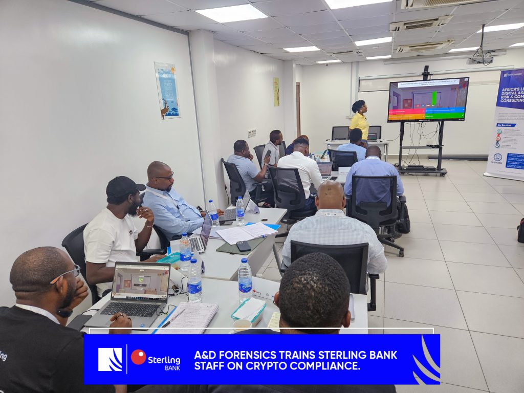 A&D Forensics Conducts 5-Day Cryptocurrency Compliance Training for Sterling Bank Nigeria.