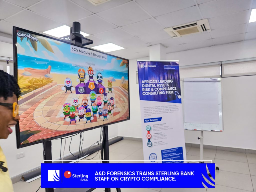 A&D Forensics Conducts 5-Day Cryptocurrency Compliance Training for Sterling Bank Nigeria.