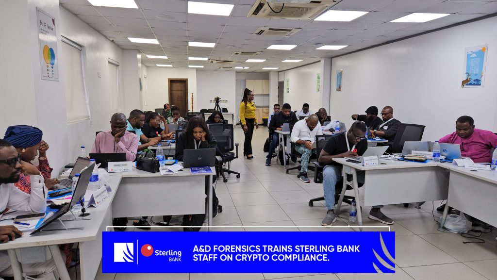A&D Forensics Conducts 5-Day Cryptocurrency Compliance Training for Sterling Bank Nigeria.