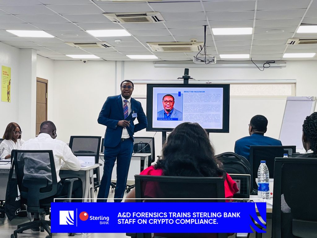 A&D Forensics Conducts 5-Day Cryptocurrency Compliance Training for Sterling Bank Nigeria.