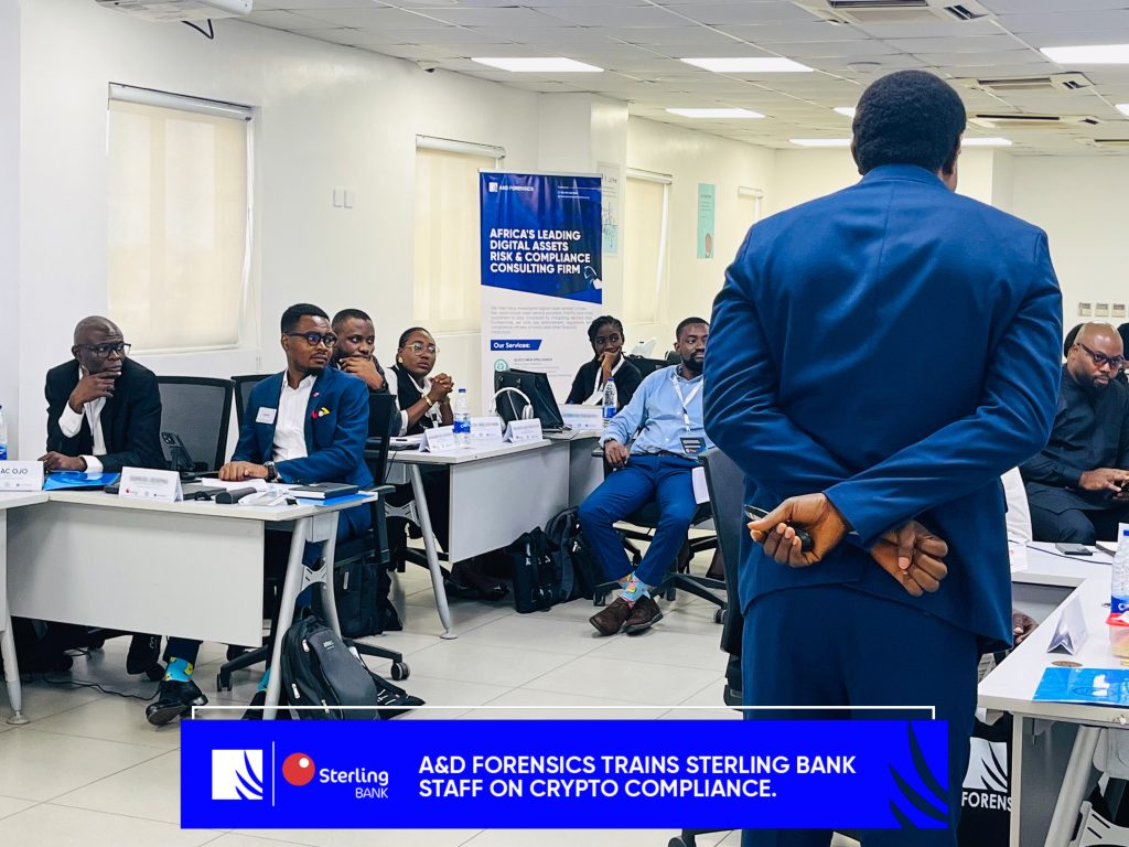 A&D Forensics Conducts 5-Day Cryptocurrency Compliance Training for Sterling Bank Nigeria.