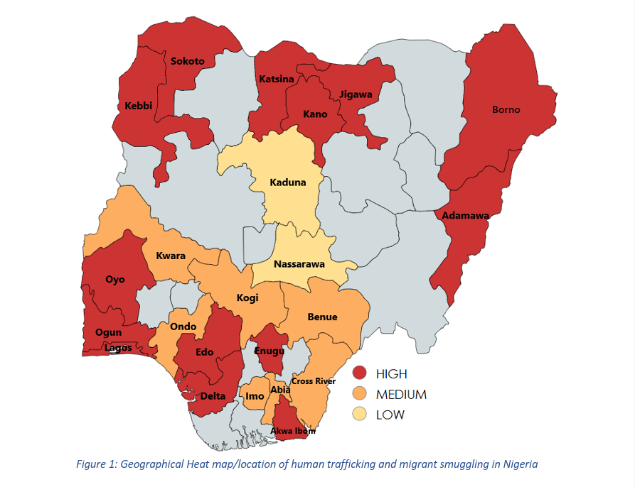 Geographical Location and Relationship with Human Trafficking and Migrant Smuggling in Nigeria.