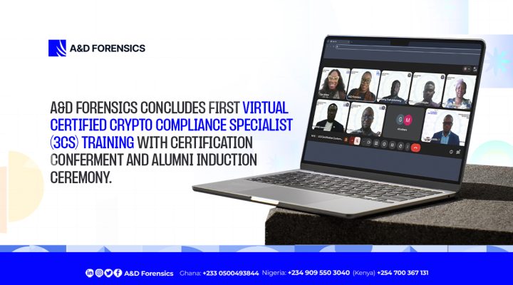 A&D Forensics Concludes First Virtual Certified Crypto Compliance Specialist (3CS) Training with Certification Conferment and Alumni Induction Ceremony.